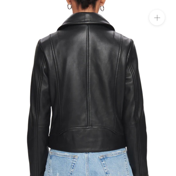 DSTLD Black Leather Jacket for Women - Picture 3 of 7